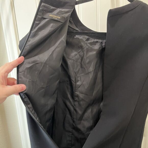 Reserved Womens Black Dress Gray Panel Pencil Career Professional SIze 36 US 4 - Picture 10 of 11